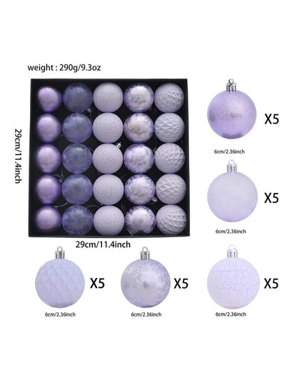 Christmas Balls Ornaments Xmas Tree Hanging Decorations Plastic Shatterproof 25 PCS