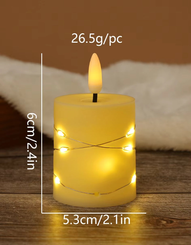 Bullet Flameless LED Candles Star String With Battery