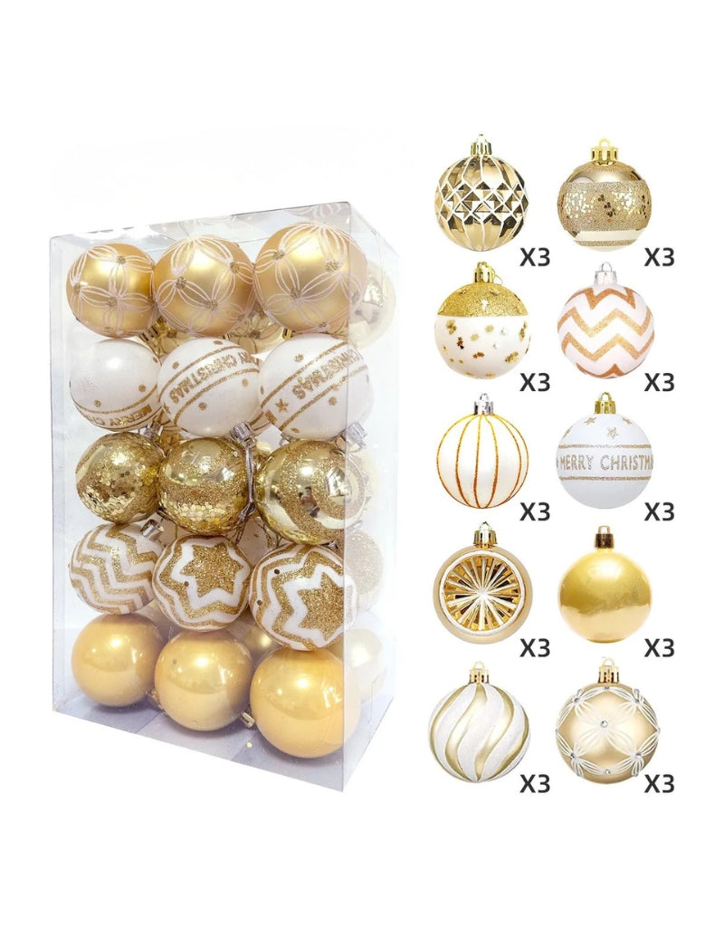 Plastic Balls Christmas Tree Hanging Decoration 30 PCS