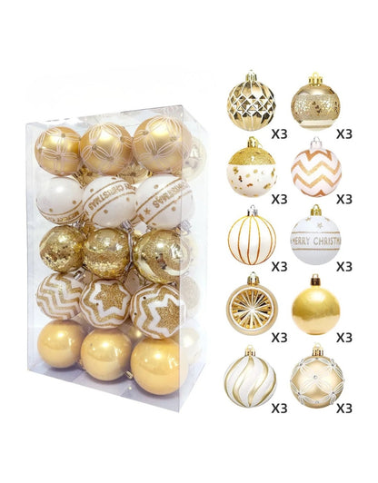 Plastic Balls Christmas Tree Hanging Decoration 30 PCS