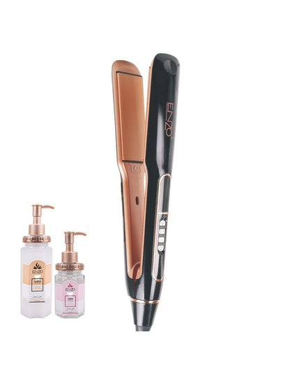 مكواة فرد الشعر الاحترافية EN-3856 مع شامبو وسيروم للشعر التالف