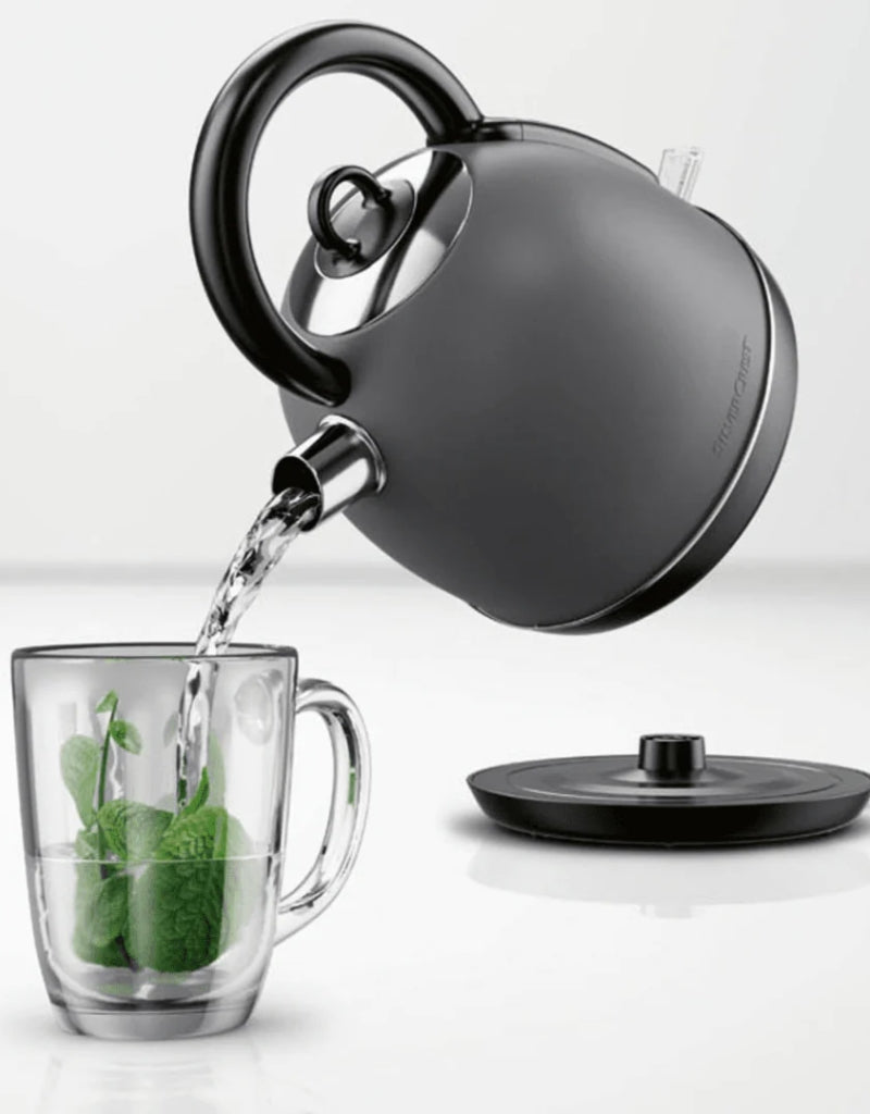 𝗦𝗶𝗹𝘃𝗲𝗿 𝗖𝗿𝗲𝘀𝘁 Retro 2400W Kettle High Quality Water Heater Stainless Steel