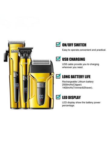 𝗩𝗚𝗥 Gradient Ribbon Base Charging Hair Care Combination Electric Shaver Rechargeable