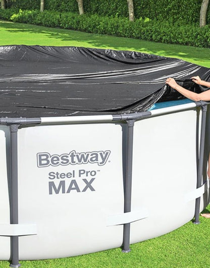 𝗕𝗲𝘀𝘁𝘄𝗮𝘆 58036 Flowclear Swimming Pool Cover For Steel Pro Max Round Pools 305cm