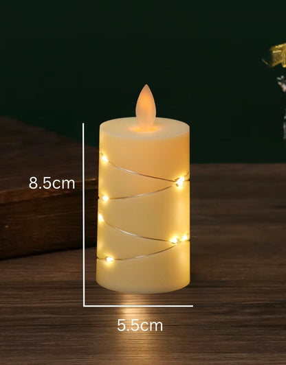 Wavy Flameless LED Candles Star String With Battery