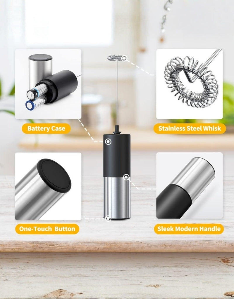 Handheld Electric Milk and Coffee Stainless Frother