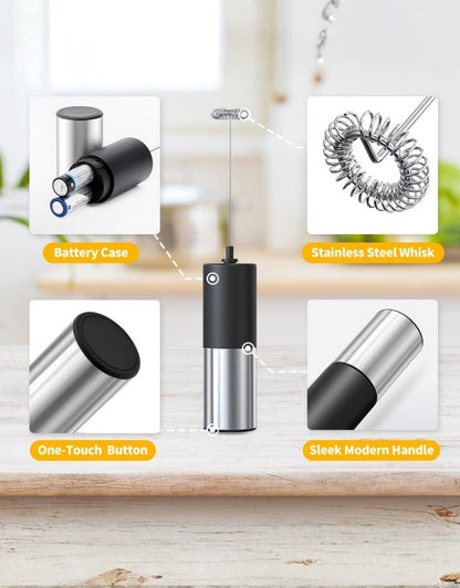 Handheld Electric Milk and Coffee Stainless Frother