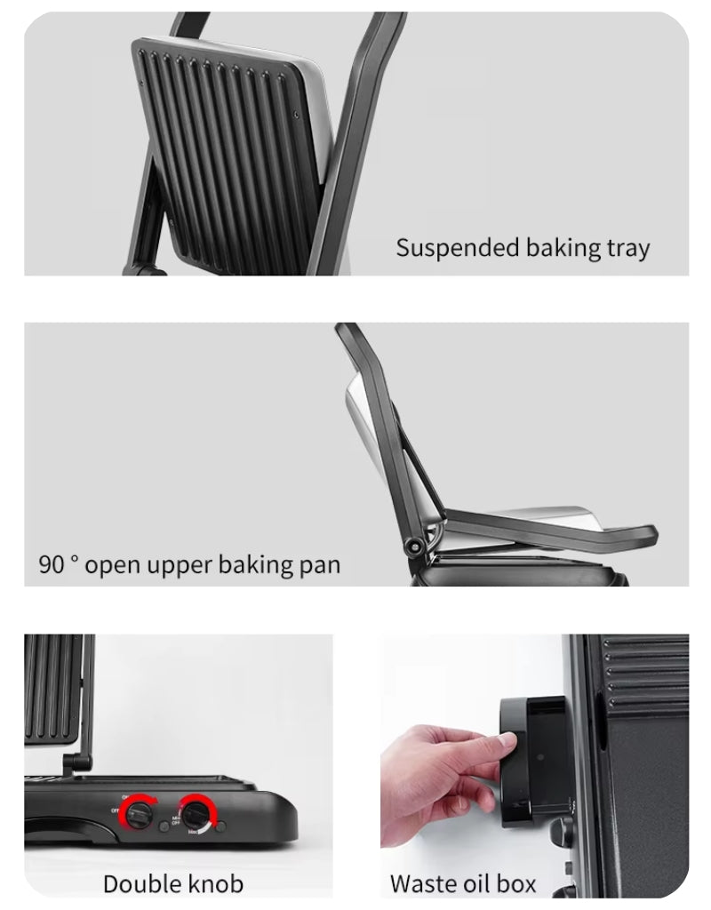 𝗗𝗦𝗣 2 In 1 Contact Grill Machine Griddle 1600W