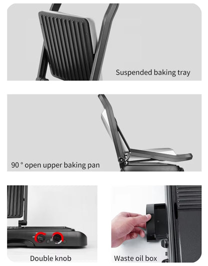 𝗗𝗦𝗣 2 In 1 Contact Grill Machine Griddle 1600W