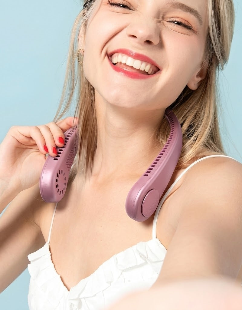 Portable Neck Fan 360° Cooling Fan | USB Rechargeable Hands Free Wearable Fan