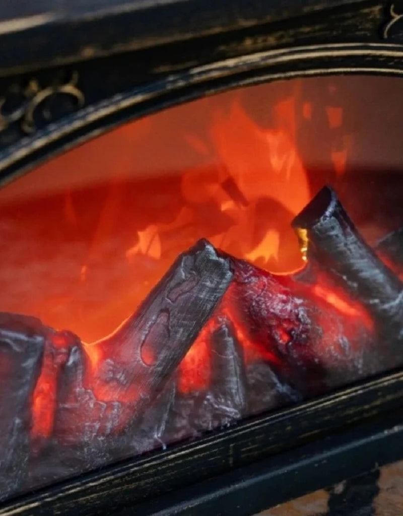 مدفأة كهربائية بتصميم ريترو مع فانوس LED