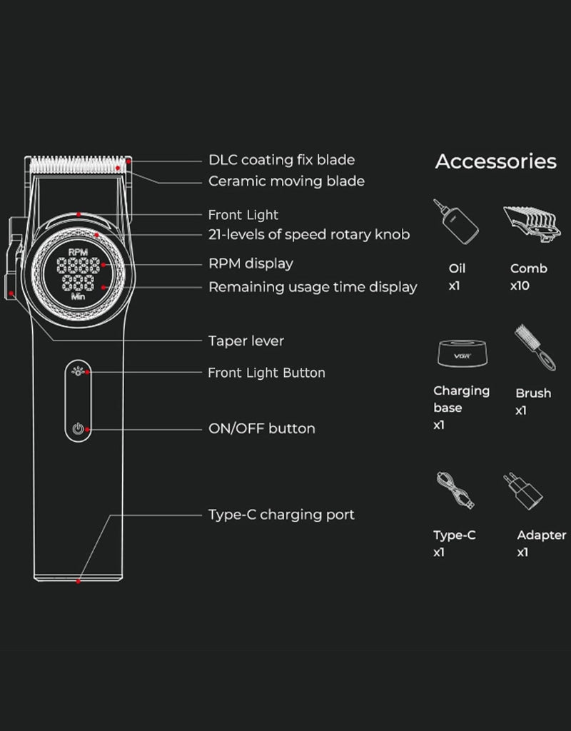 𝗩𝗚𝗥 001 Professional Hair Clippers for Men