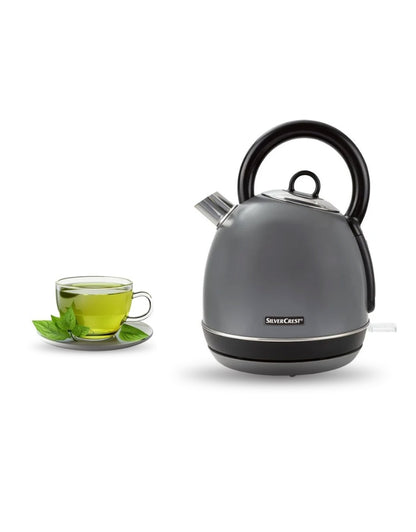 𝗦𝗶𝗹𝘃𝗲𝗿 𝗖𝗿𝗲𝘀𝘁 Retro 2400W Kettle High Quality Water Heater Stainless Steel