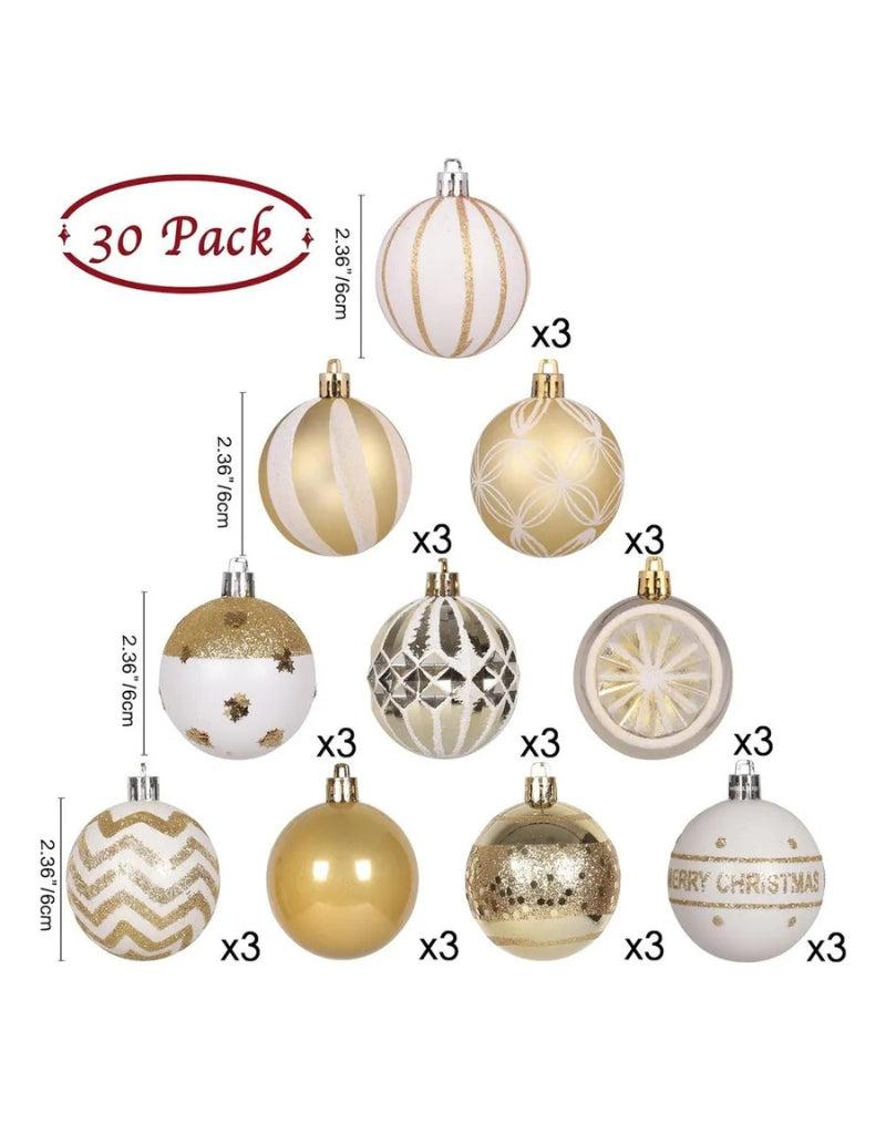 Plastic Balls Christmas Tree Hanging Decoration 30 PCS