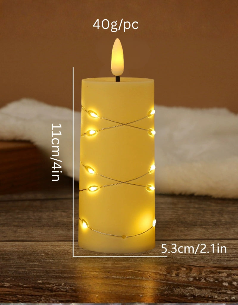 Bullet Flameless LED Candles Star String With Battery