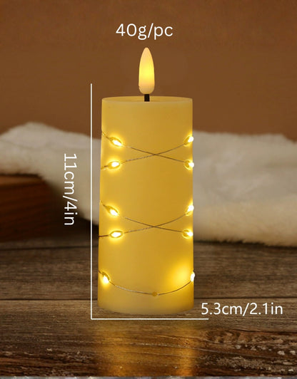 Bullet Flameless LED Candles Star String With Battery