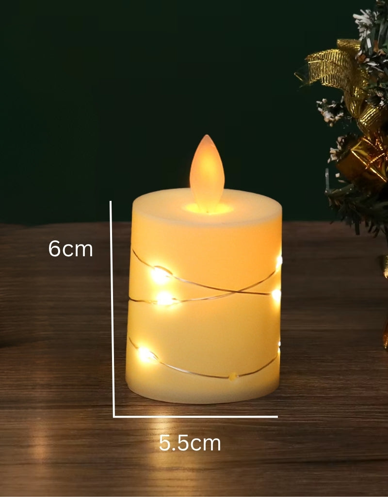 Wavy Flameless LED Candles Star String With Battery
