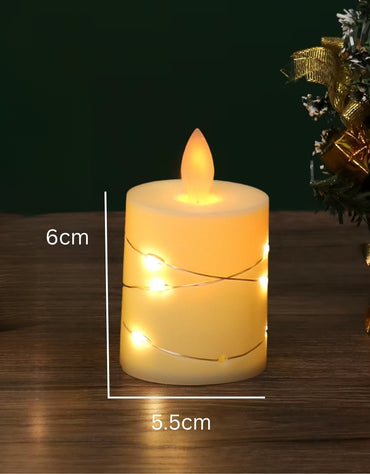 Wavy Flameless LED Candles Star String With Battery