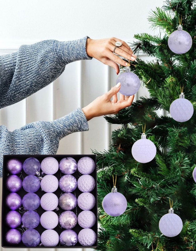 Christmas Balls Ornaments Xmas Tree Hanging Decorations Plastic Shatterproof 25 PCS