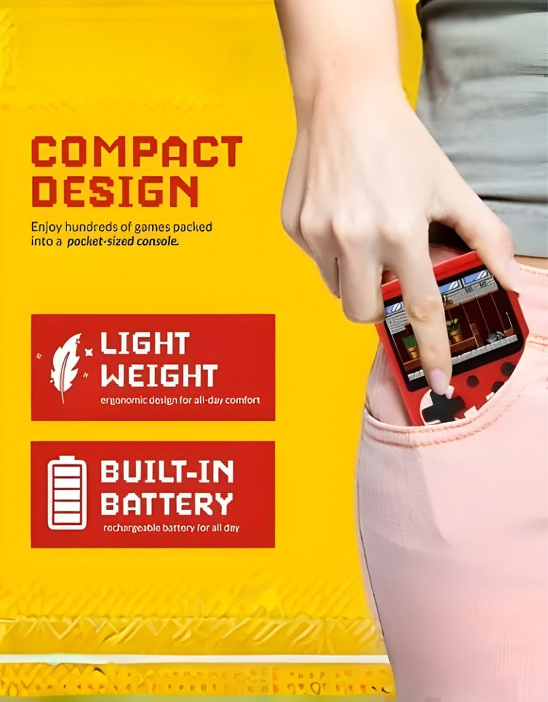 Built-in Games for Indoor and Travel Fun Handheld Gaming Console