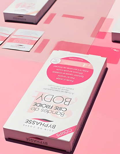 𝗕𝘆𝗽𝗵𝗮𝘀𝘀𝗲  Cold Wax Strips Bikini and Underarms For Sensitive Skin 24 Strips with 4 Wipes