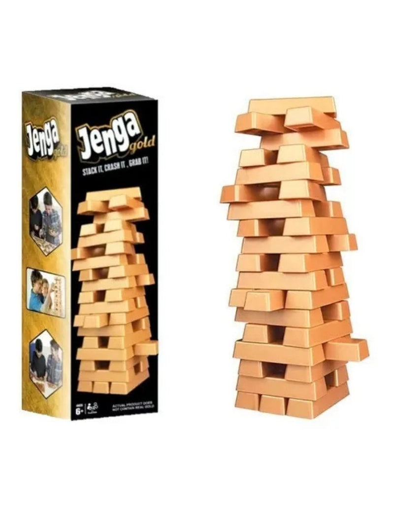 Jenga Gold Stacking Tower Game 54 PCS