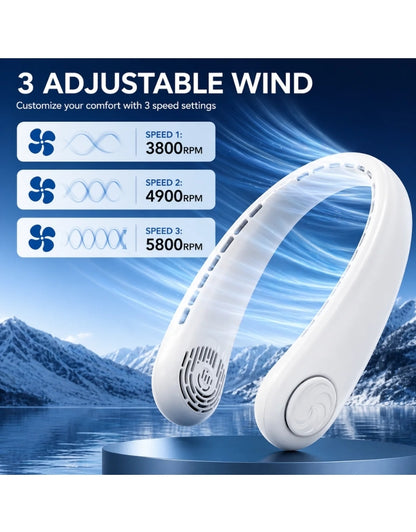 Portable Neck Fan 360° Cooling Fan | USB Rechargeable Hands Free Wearable Fan