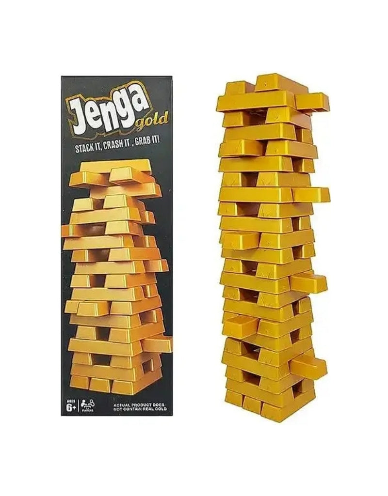 Jenga Gold Stacking Tower Game 54 PCS