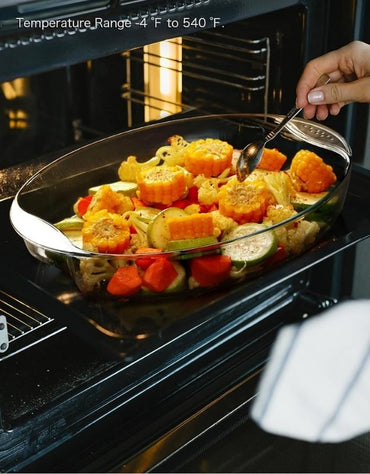 Fenix 3 Pcs Oval Deep Glass Baking Dish for Oven, Tempered Glass Bakeware