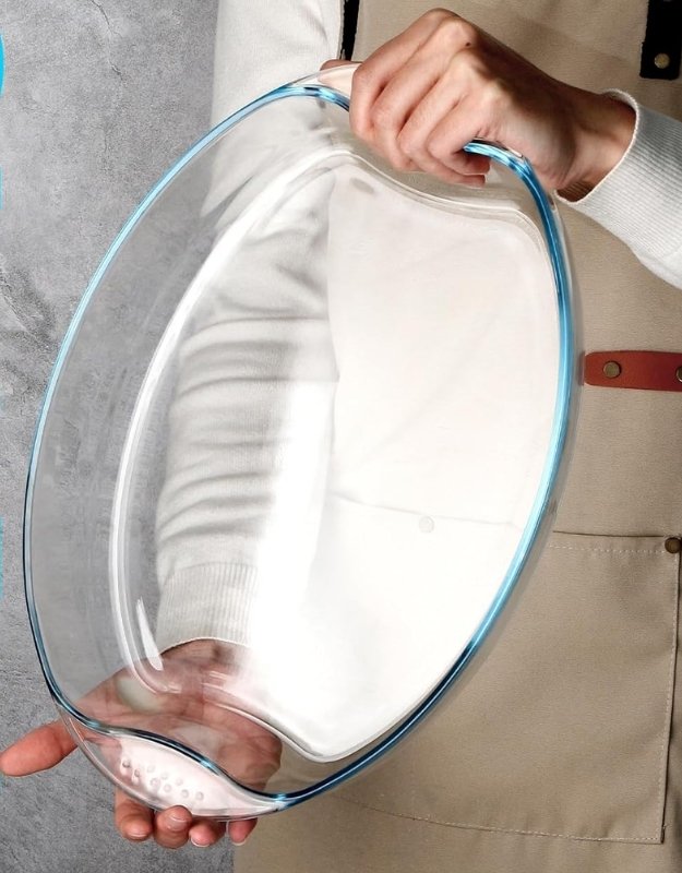 فينيكس، 3 قطع، طبق خبز زجاجي بيضاوي عميق للفرن، أدوات خبز زجاجية مقسّاة