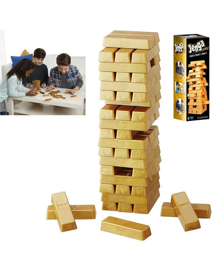 Jenga Gold Stacking Tower Game 54 PCS