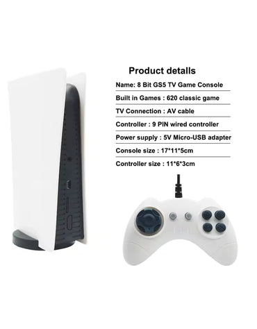 GS5 Game Station 5 Video Game Console With 620 Classic Games 8 Bit