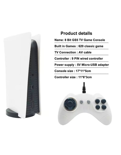 GS5 Game Station 5 Video Game Console With 620 Classic Games 8 Bit