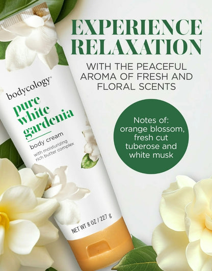 𝗕𝗼𝗱𝘆𝗰𝗼𝗹𝗼𝗴𝘆 Shea Butter Pure White Gardenia Body Cream 227 G