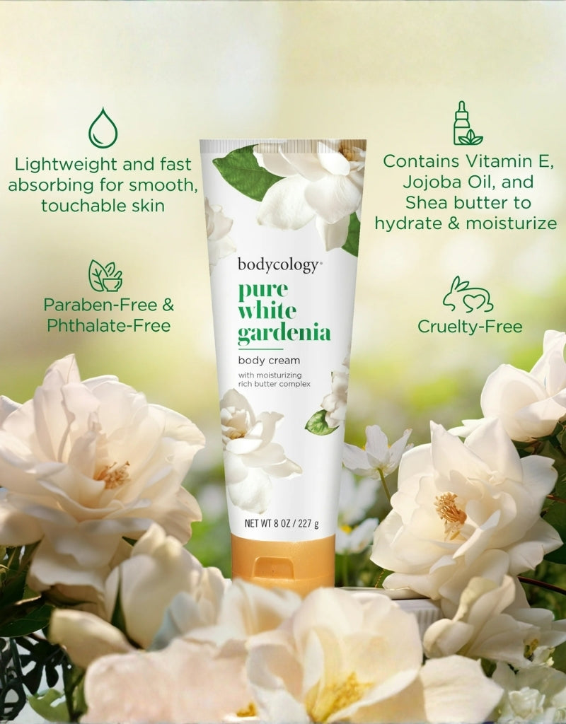 𝗕𝗼𝗱𝘆𝗰𝗼𝗹𝗼𝗴𝘆 Shea Butter Pure White Gardenia Body Cream 227 G