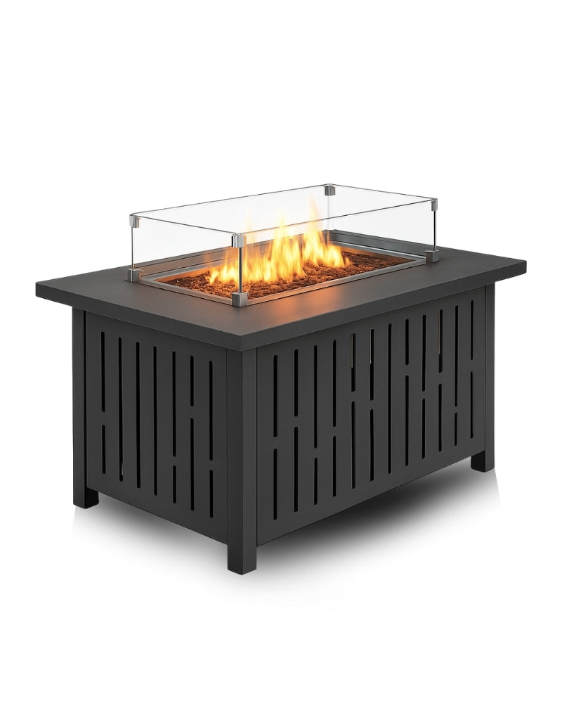 Rectangular Glass Patio Heater Topless Black