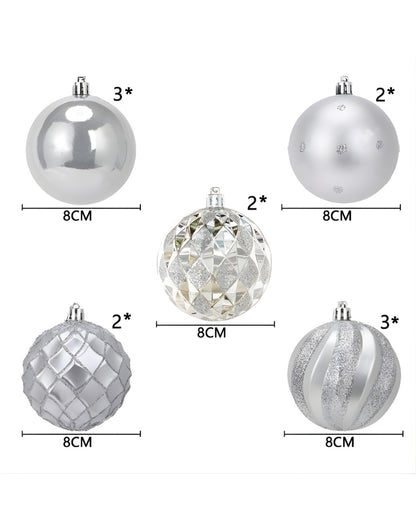 Plastic Ball Ornaments Lightweight Christmas Tree Decorations 12 PCS