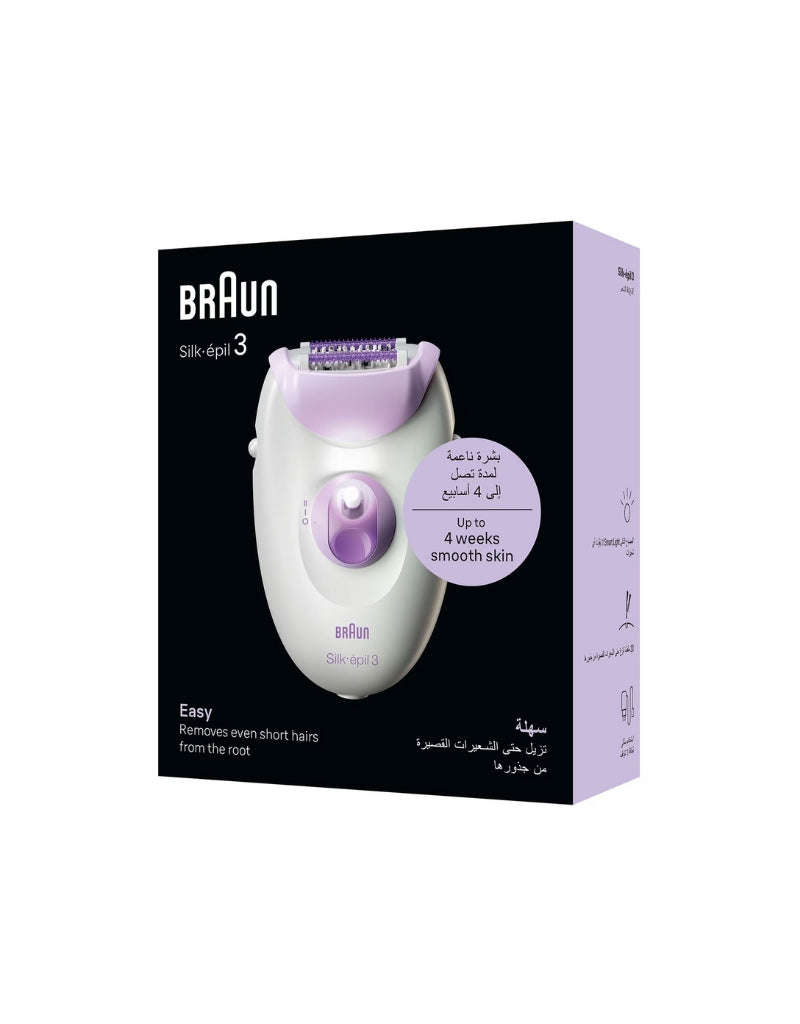 𝗕𝗿𝗮𝘂𝗻 Silk-Epil 3 Epilator White And Purple SE 3000