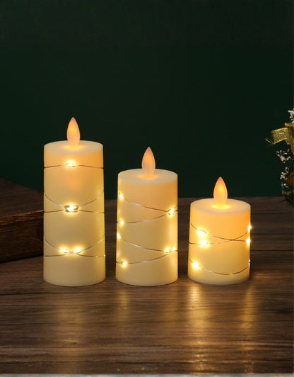 Wavy Flameless LED Candles Star String With Battery