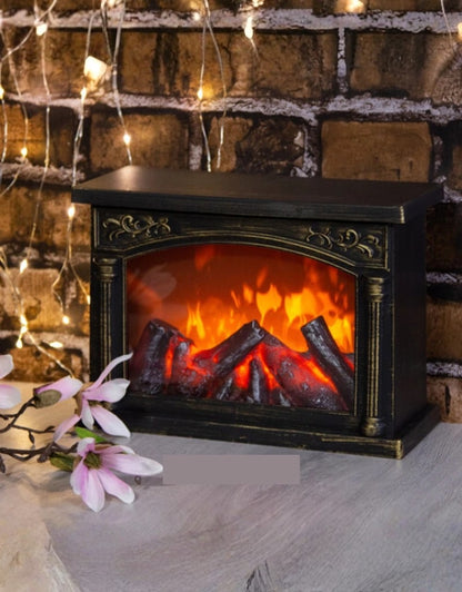 مدفأة كهربائية بتصميم ريترو مع فانوس LED