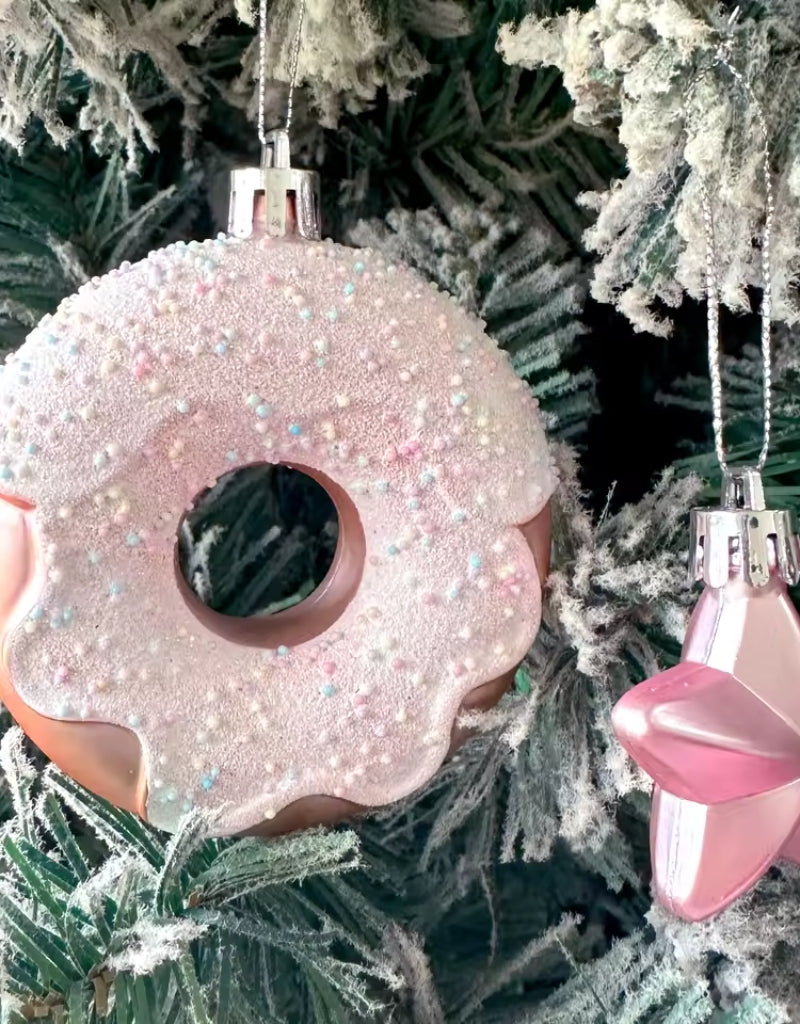 58PCS Christmas Ball Decoration Set Macaroon Shiny Snowflake Christmas Painted Balls