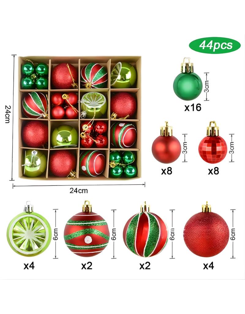 Set of 44 PCS Christmas ball ornaments For Hanging On The Christmas Tree
