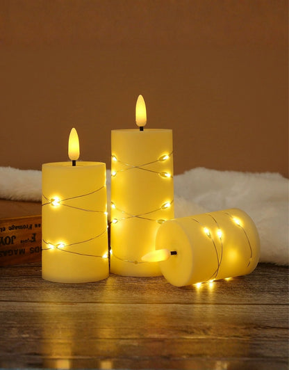 Bullet Flameless LED Candles Star String With Battery