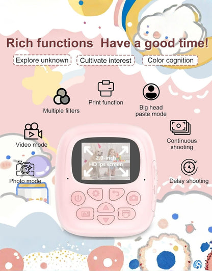 Children's Camera Print Instant Camera 1080P 2.0 Inch