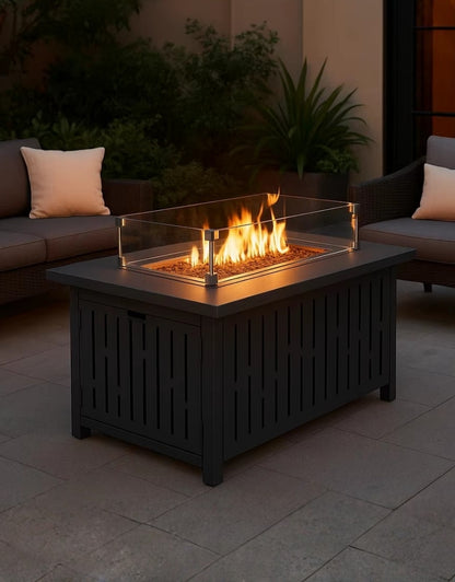 Rectangular Glass Patio Heater Topless Black