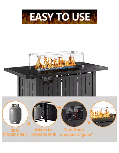 Rectangular Glass Patio Heater Topless Black