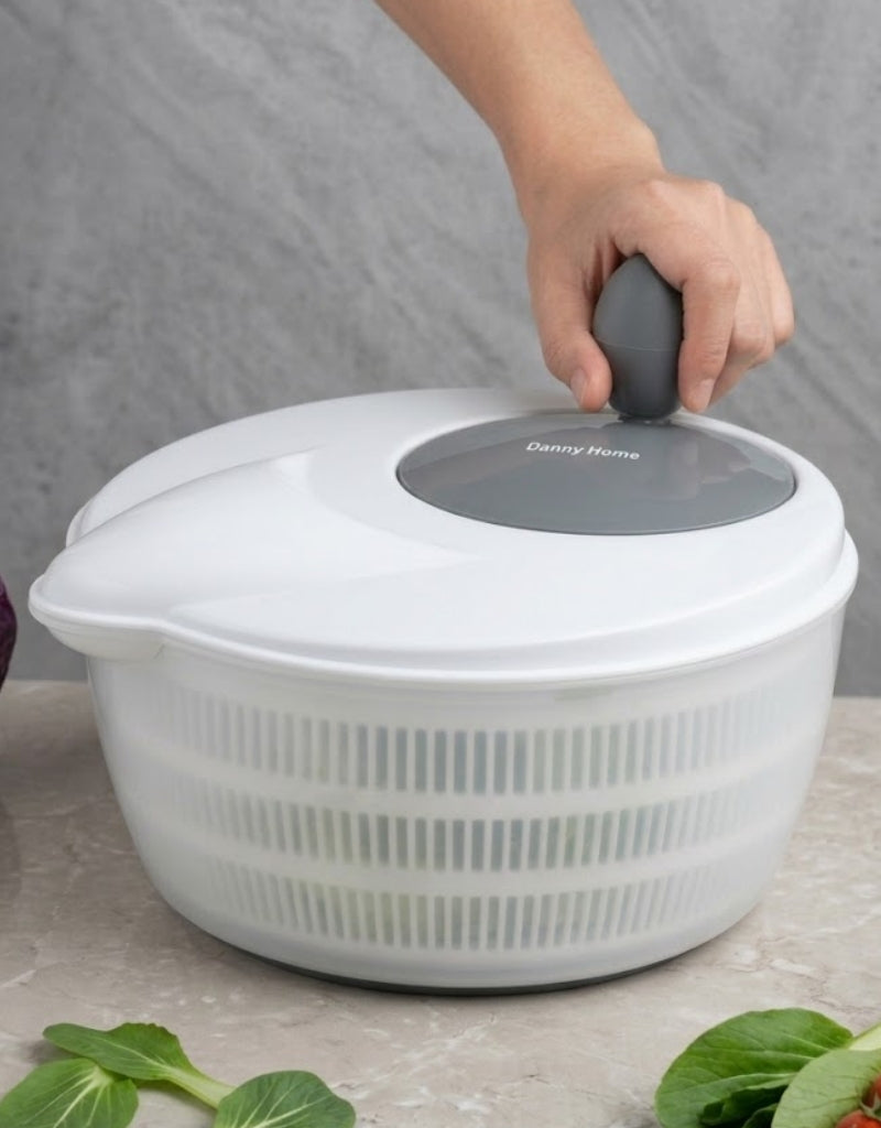 DannyHome Large Salad Spinner Multi Functional Lidded bowl with Removable Basket and Drain Basket