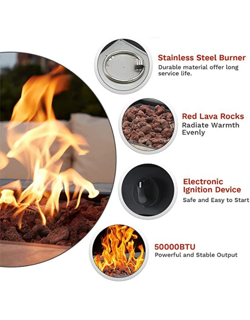 Rectangular Glass Patio Heater Topless Black