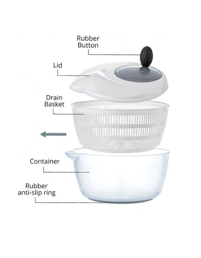 DannyHome Large Salad Spinner Multi Functional Lidded bowl with Removable Basket and Drain Basket