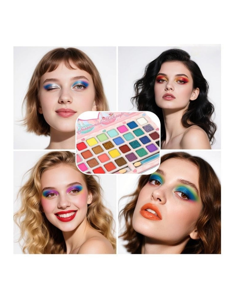 New Children's Day Birthday Colors High Gloss Matte Makeup Eyeshadow Palette Brush